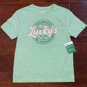 St. Patricks Day Green Youth Size Large Graphic‎ Shirt Tee Short Sleeve Unisex